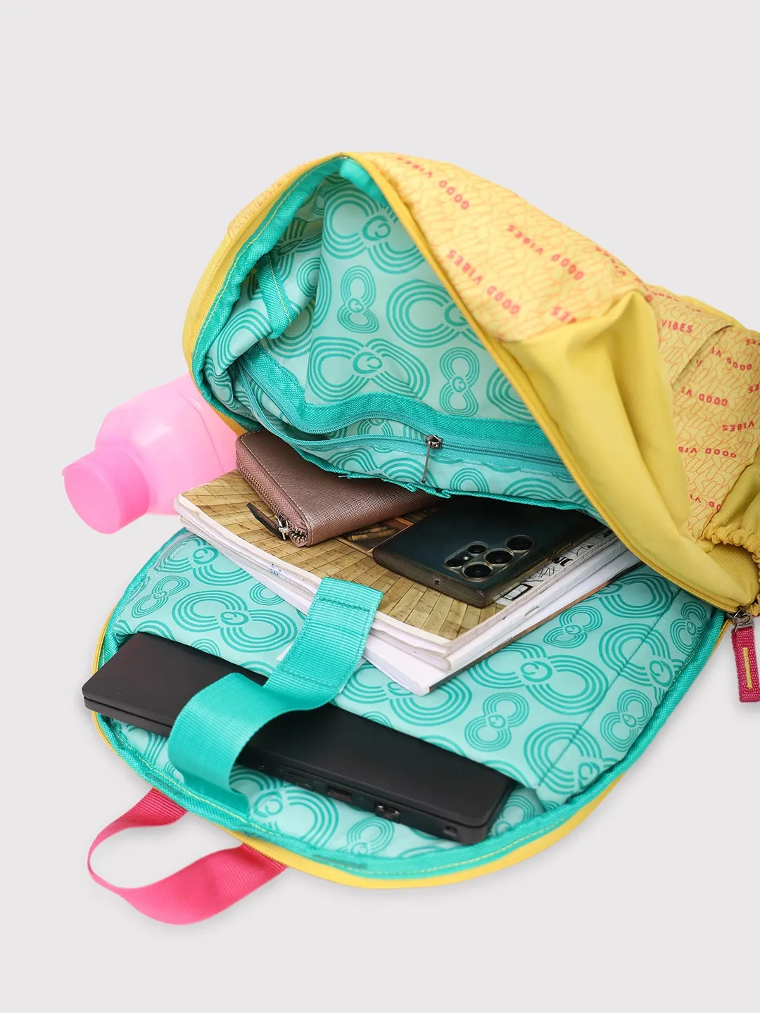Caprese Zoe Large Yellow Laptop Backpack