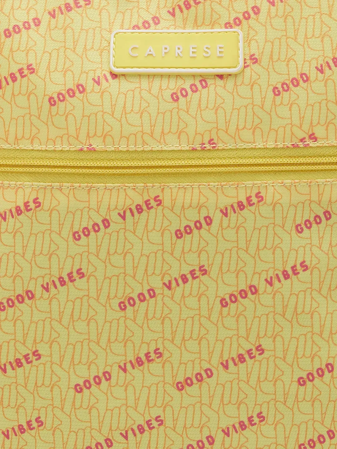 Caprese Zoe Large Yellow School Backpack