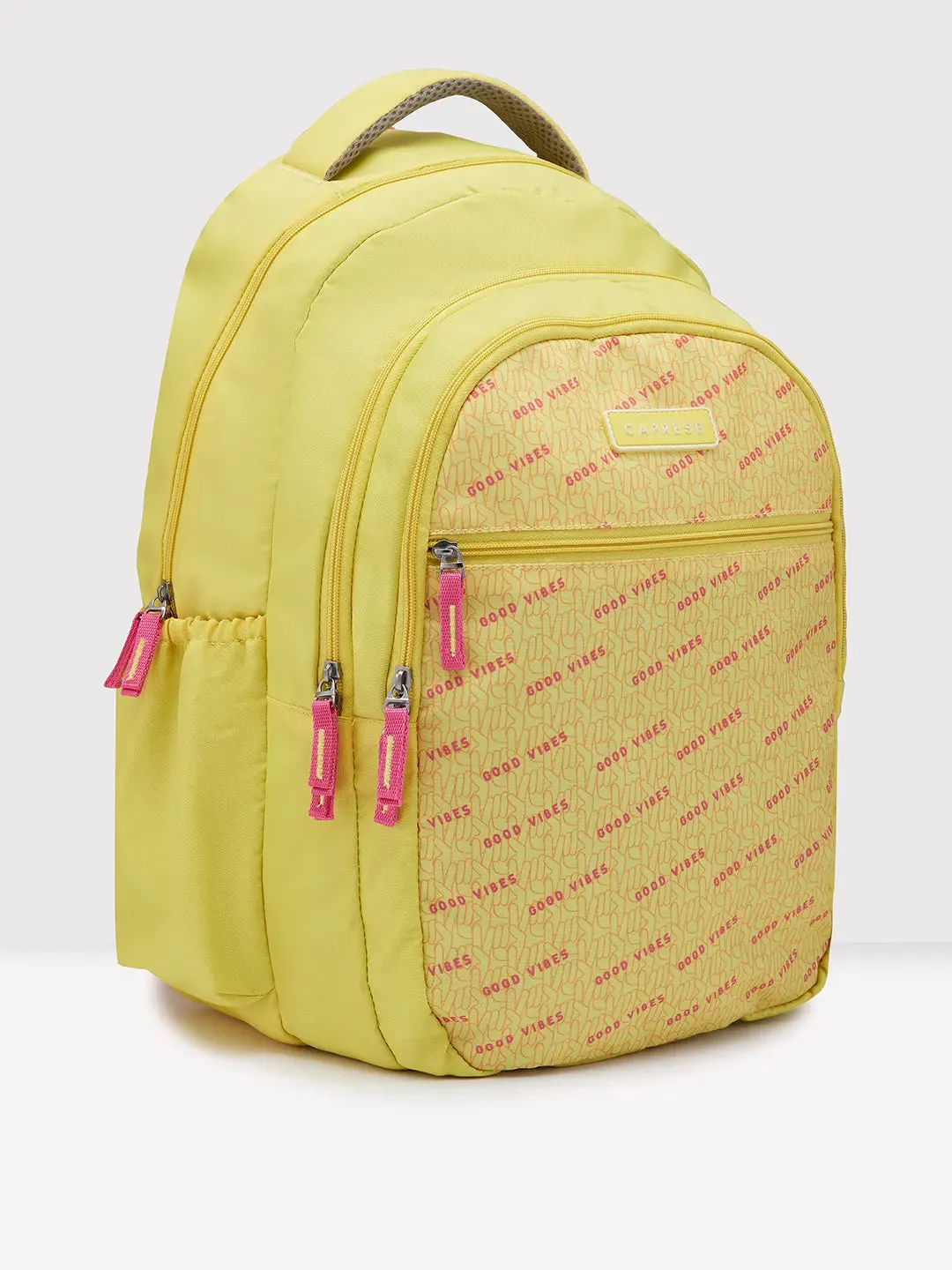 Caprese Zoe Large Yellow School Backpack