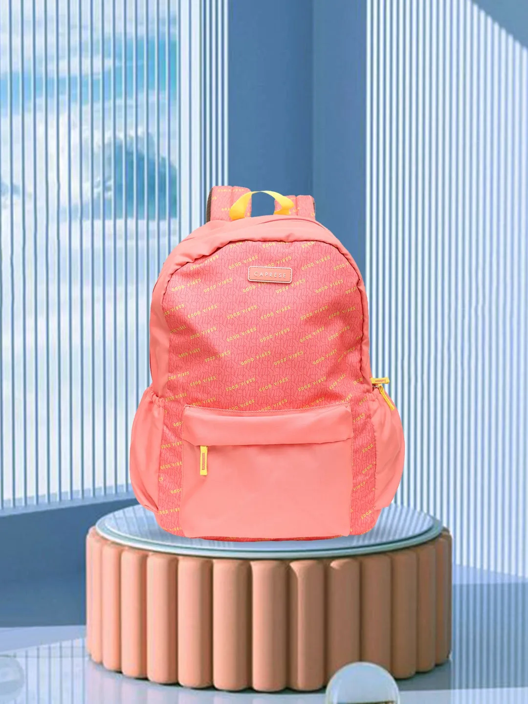 Caprese Zoe X-Large Peach Laptop Backpack