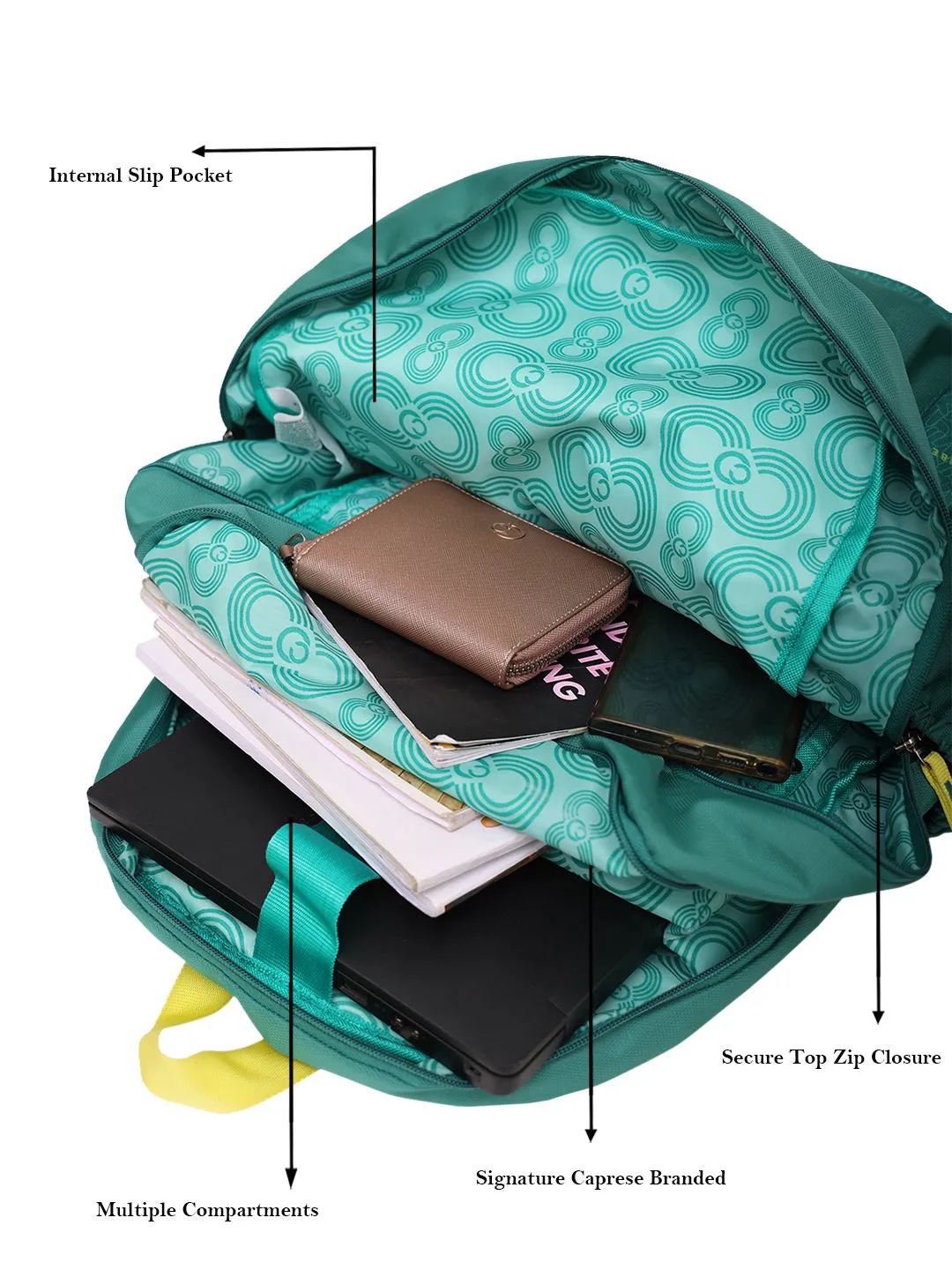 Caprese Zoe X Large Sage Green Laptop Backpack