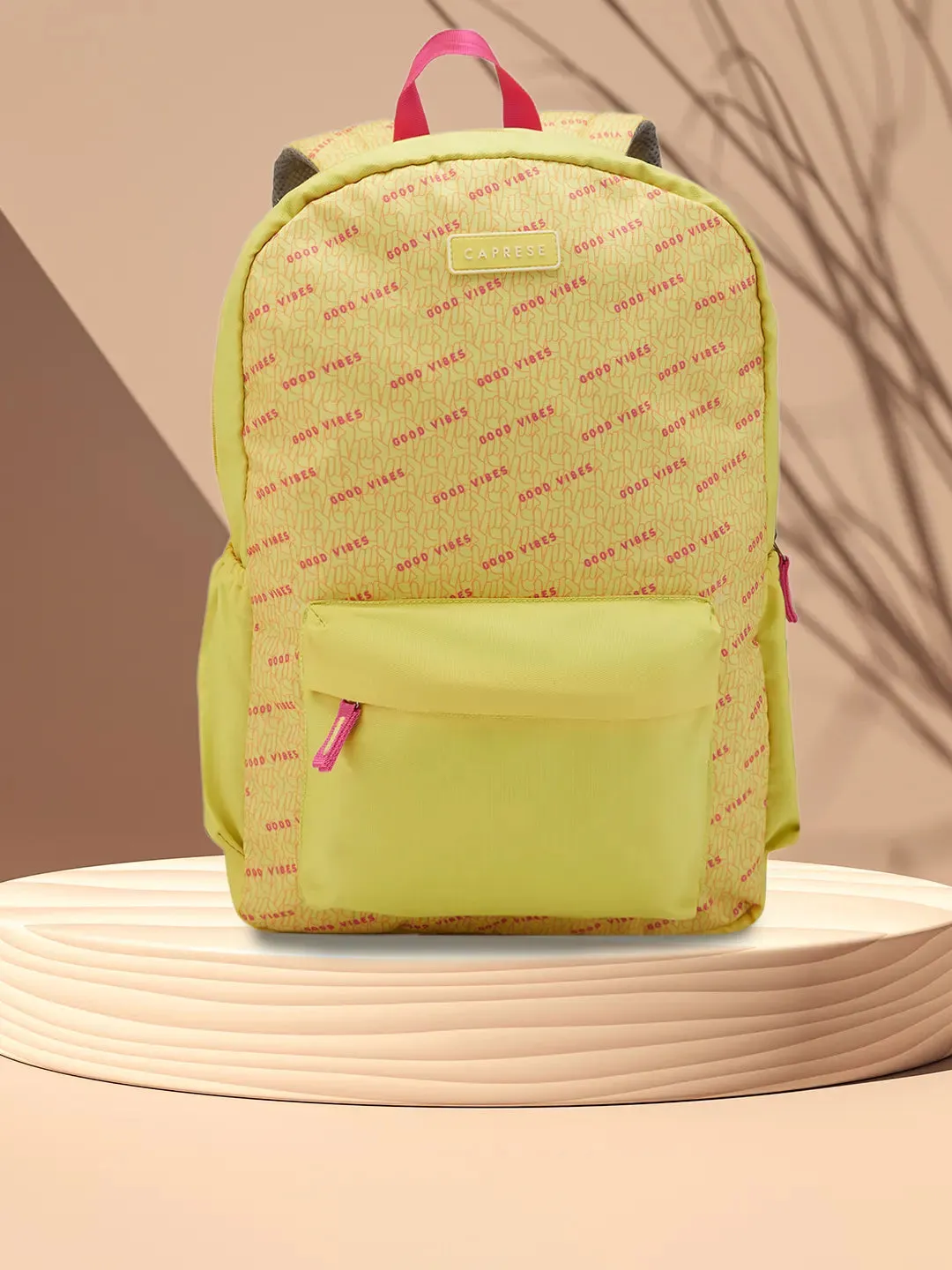 Caprese Zoe X-Large Yellow Laptop Backpack