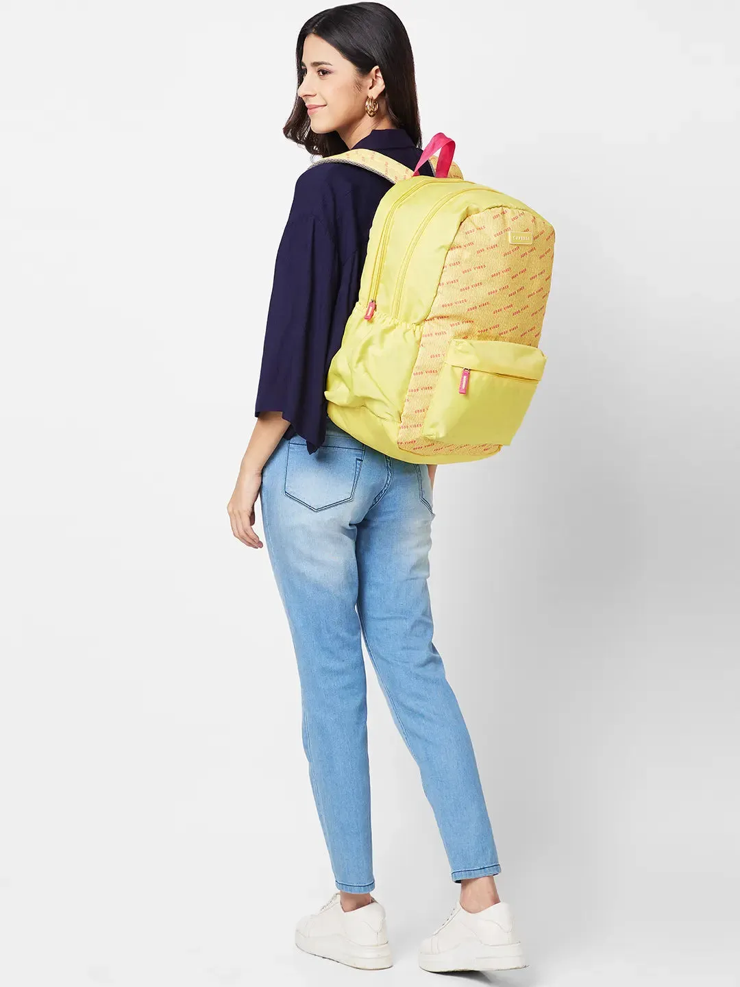 Caprese Zoe X-Large Yellow Laptop Backpack