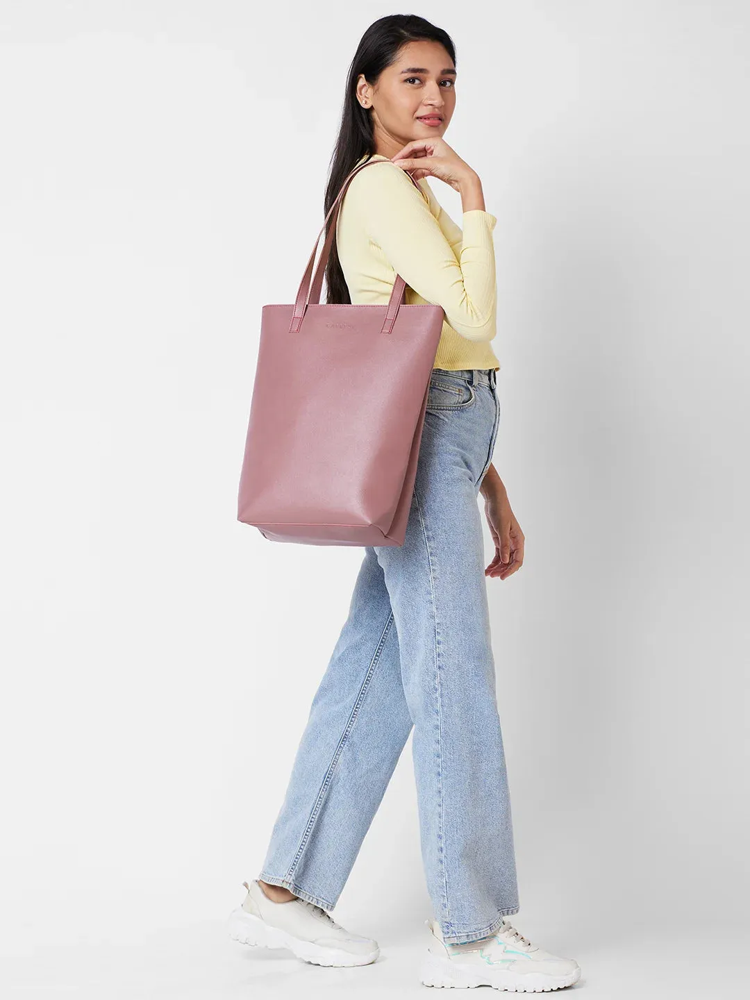 Caprese Zyla Large Dusky Pink Tote Bag