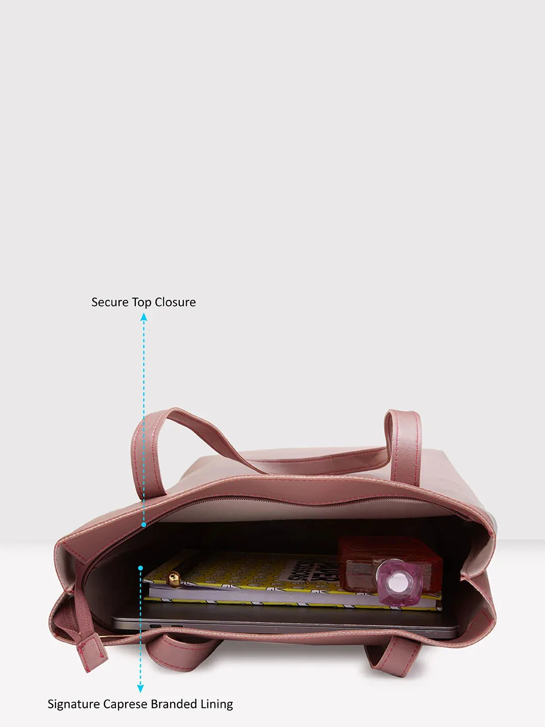 Caprese Zyla Large Dusky Pink Tote Bag