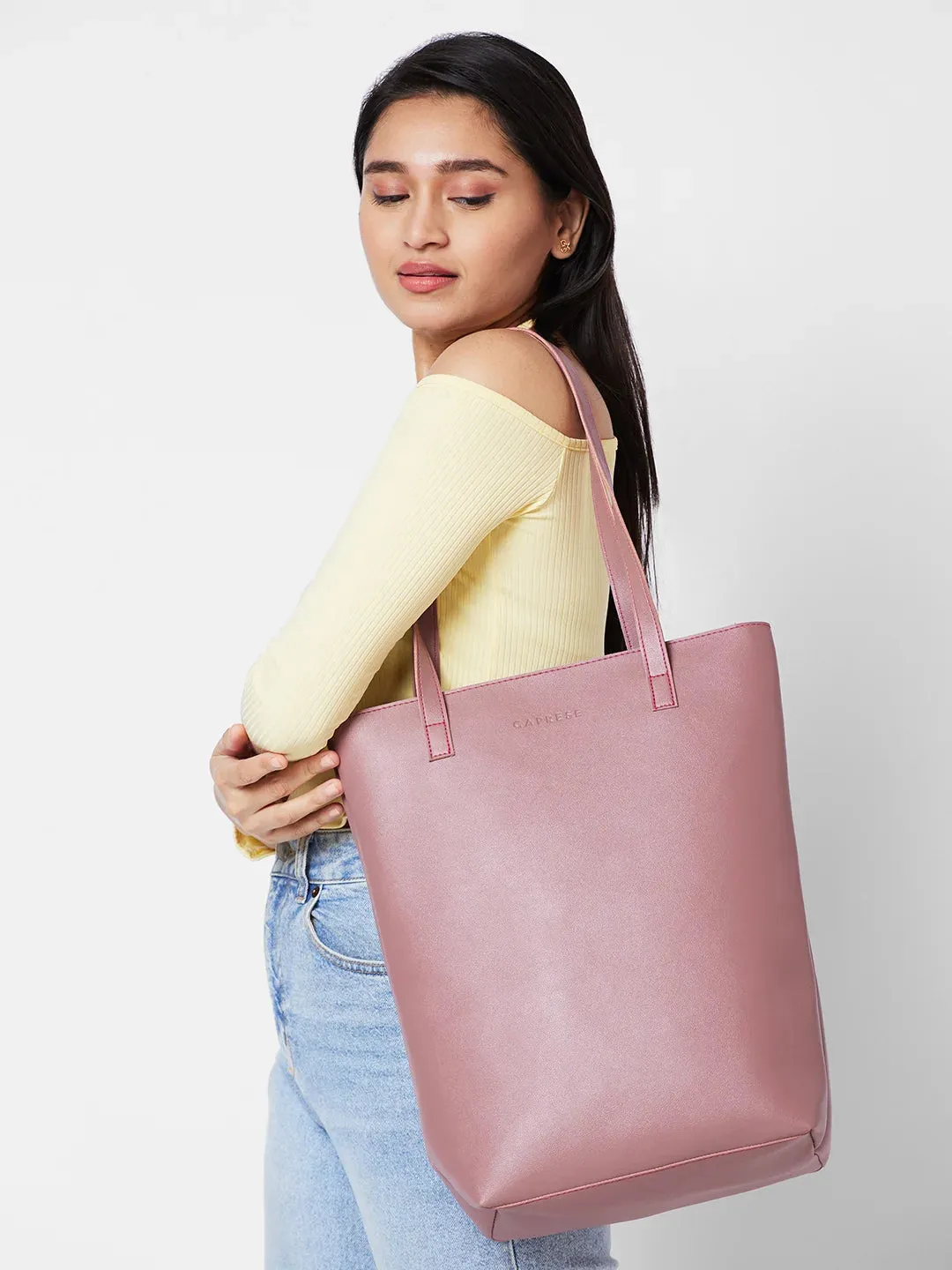 Caprese Zyla Large Dusky Pink Tote Bag