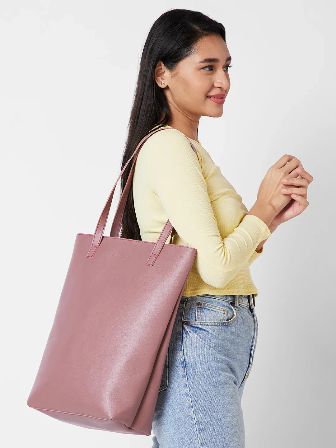 Caprese Zyla Large Dusky Pink Tote Bag