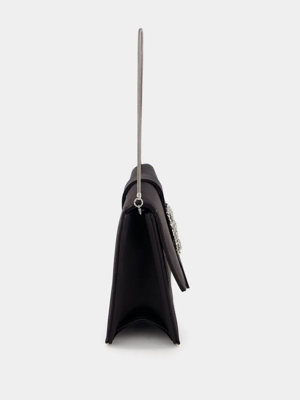 Capri Satin Black Clutch