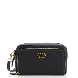 Caro Double Pouch Crossbody Bag Leather