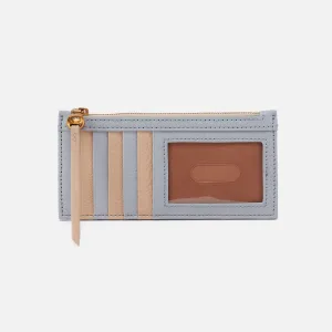 Carte Card Case In Pebbled Leather - Blue Pearl