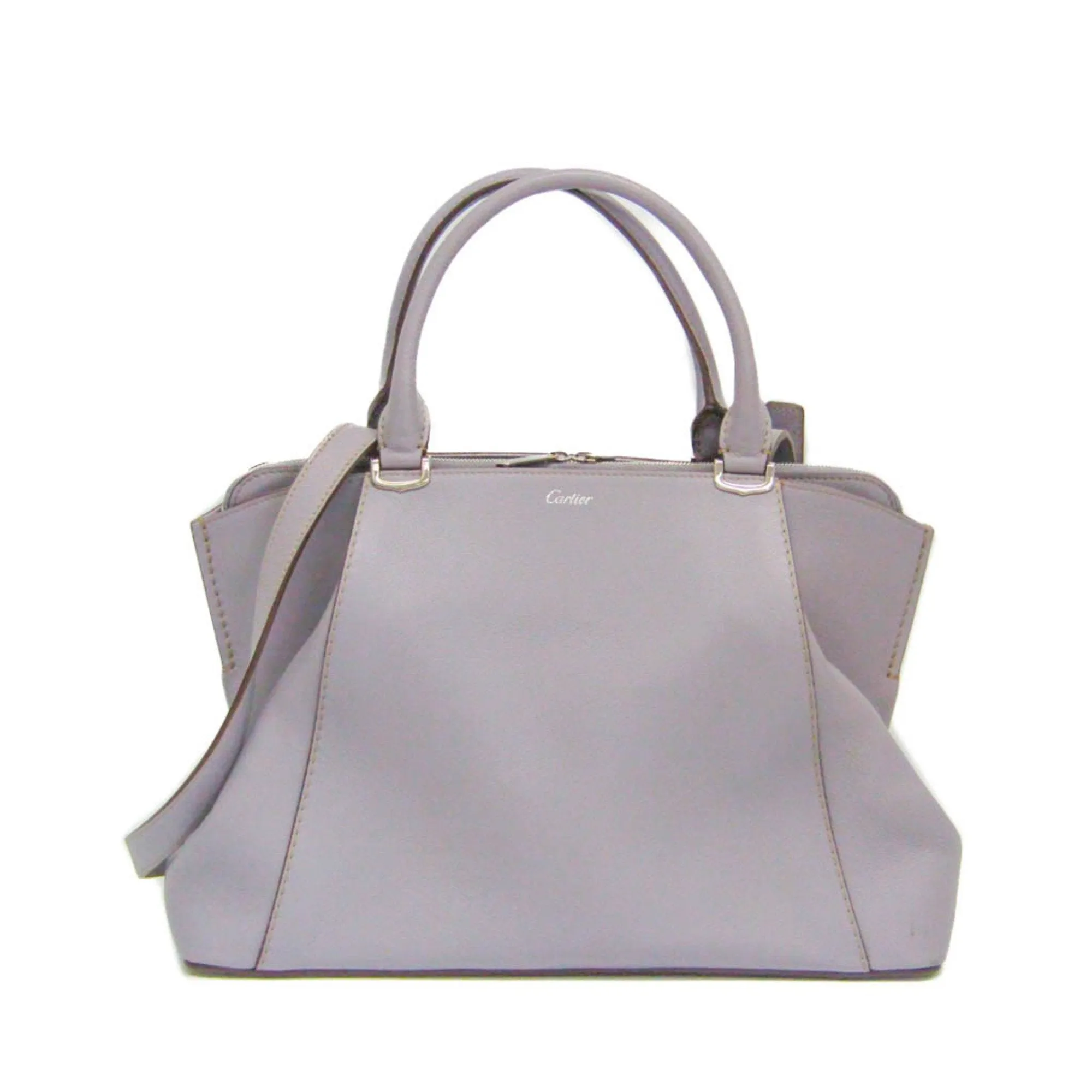 Cartier C De Cartier Leather Handbag (Pre-Owned)