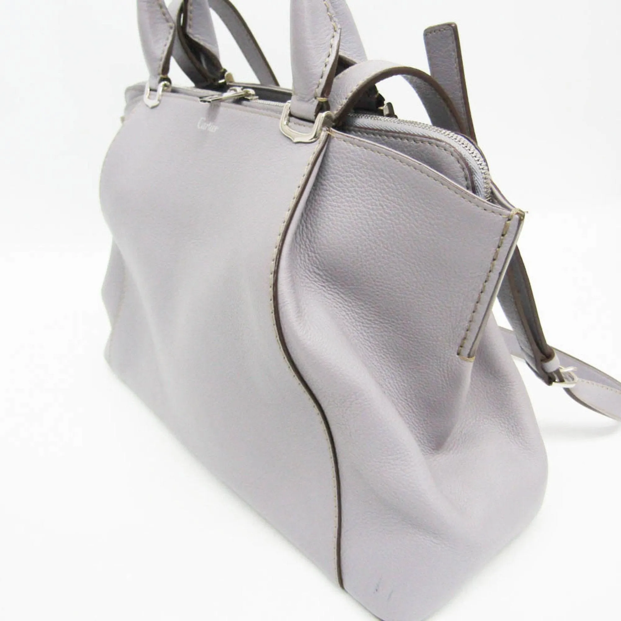 Cartier C De Cartier Leather Handbag (Pre-Owned)