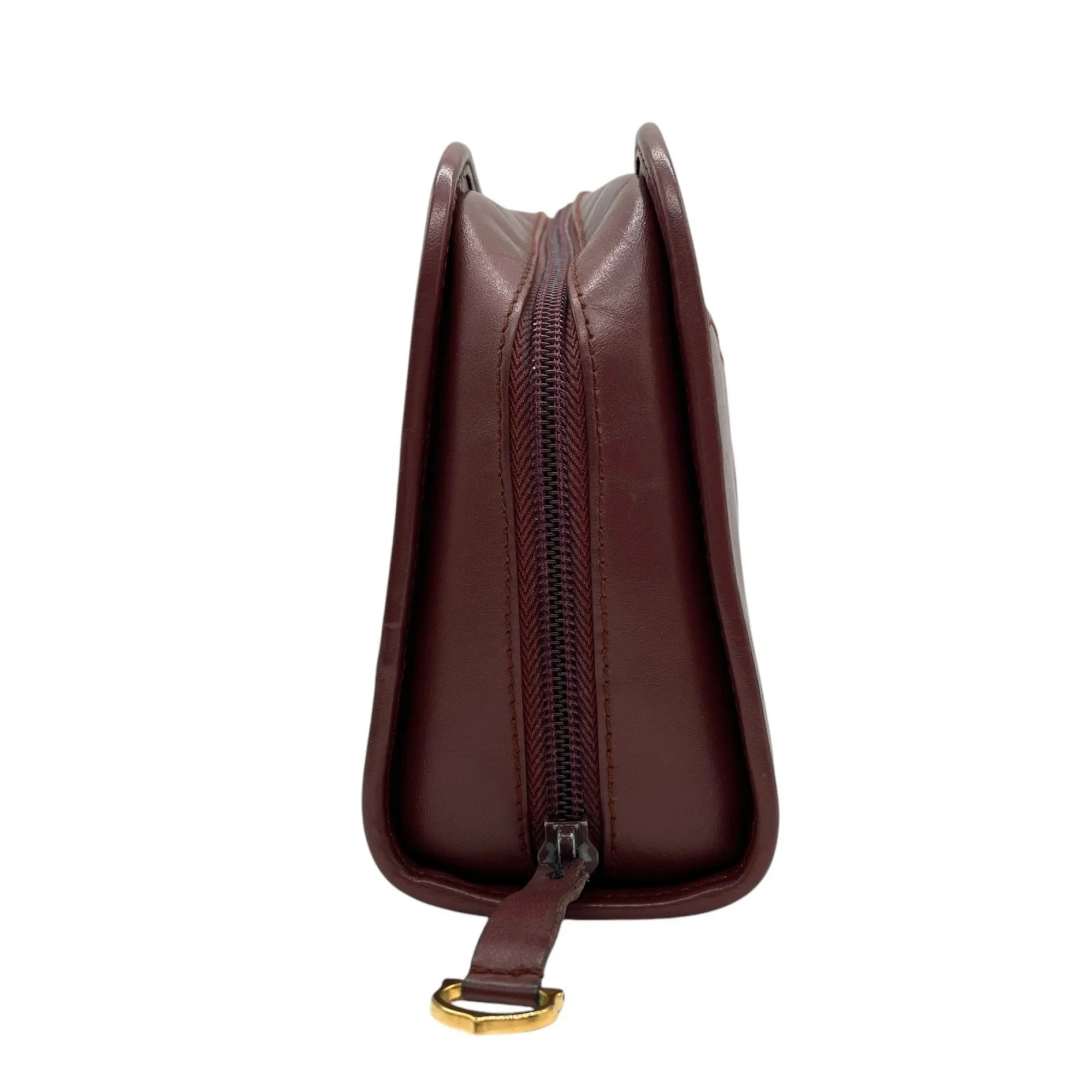 Cartier  Color Wine Leather Clutch Bag Pouch (Pre-Owned)