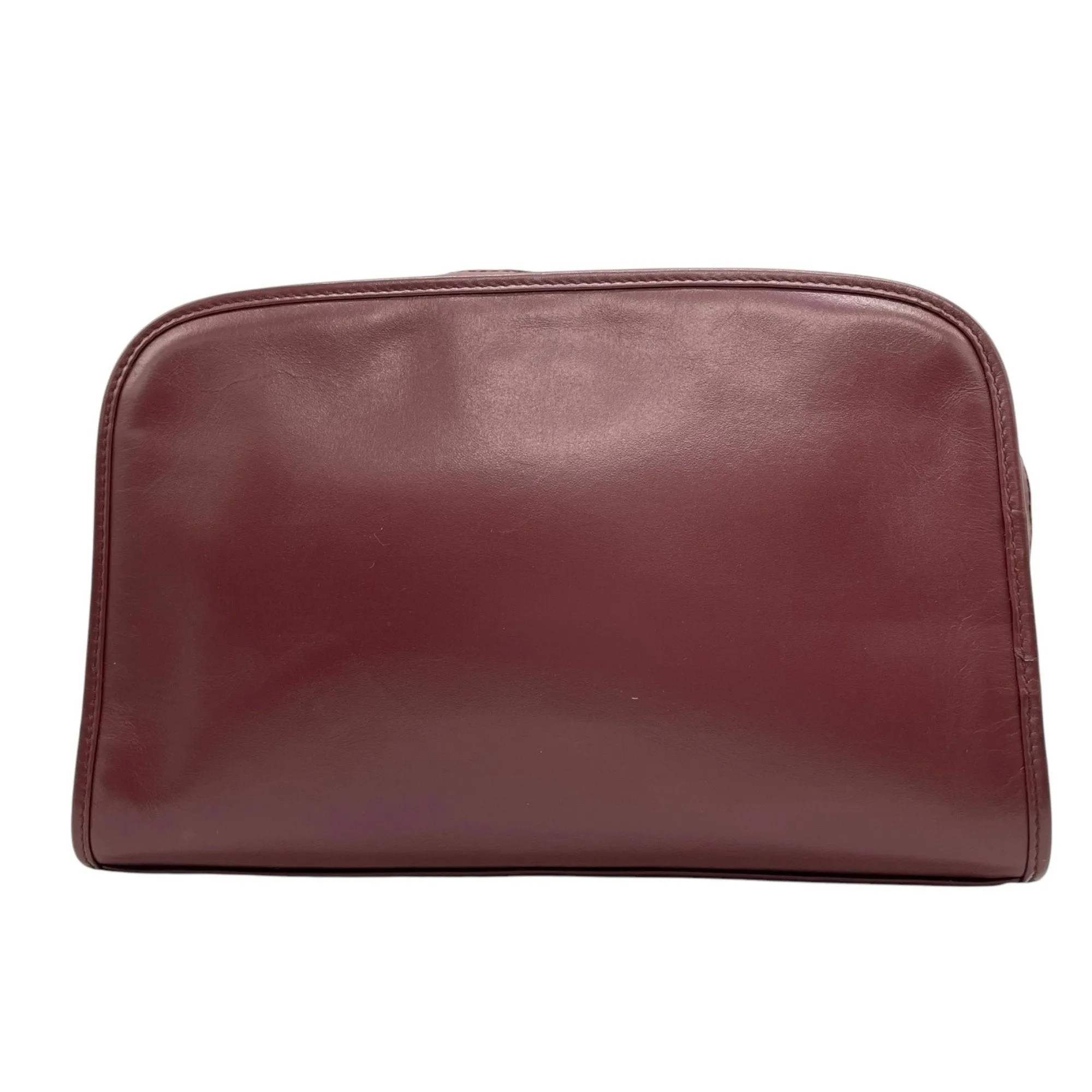 Cartier  Color Wine Leather Clutch Bag Pouch (Pre-Owned)