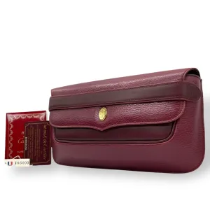 Cartier  Color Wine Leather Clutch Bag (Pre-Owned)