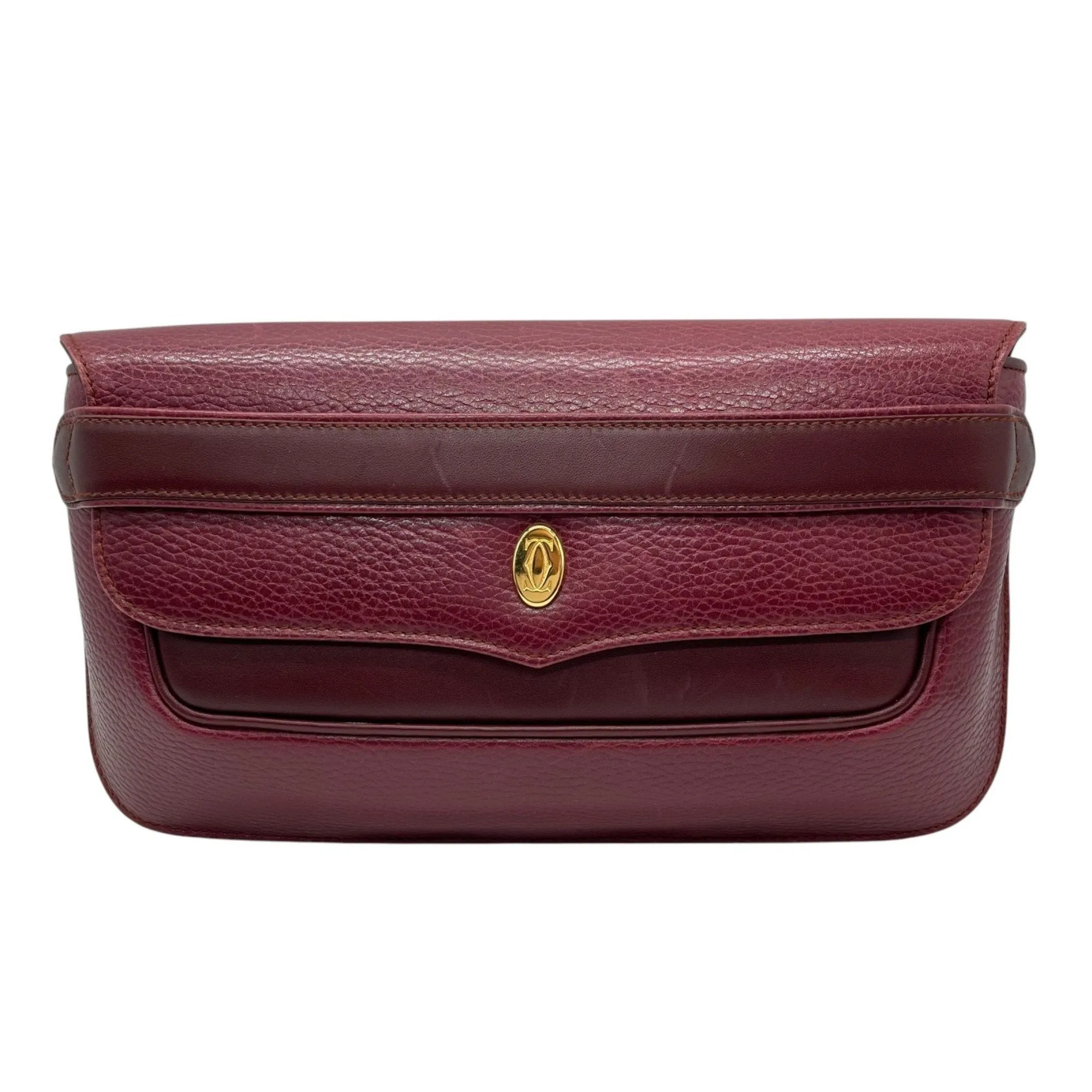 Cartier  Color Wine Leather Clutch Bag (Pre-Owned)