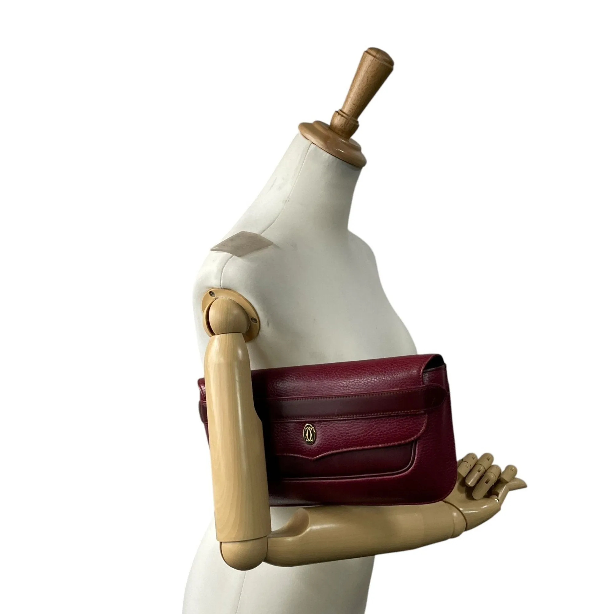 Cartier  Color Wine Leather Clutch Bag (Pre-Owned)