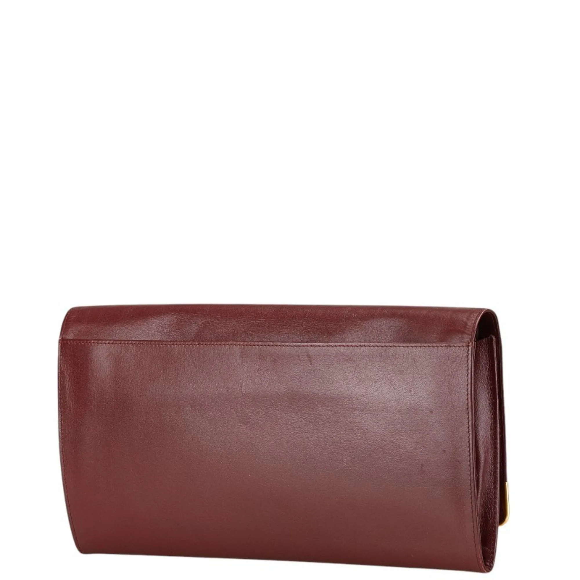 Cartier Wine Leather Clutch Bag (Pre-Owned)