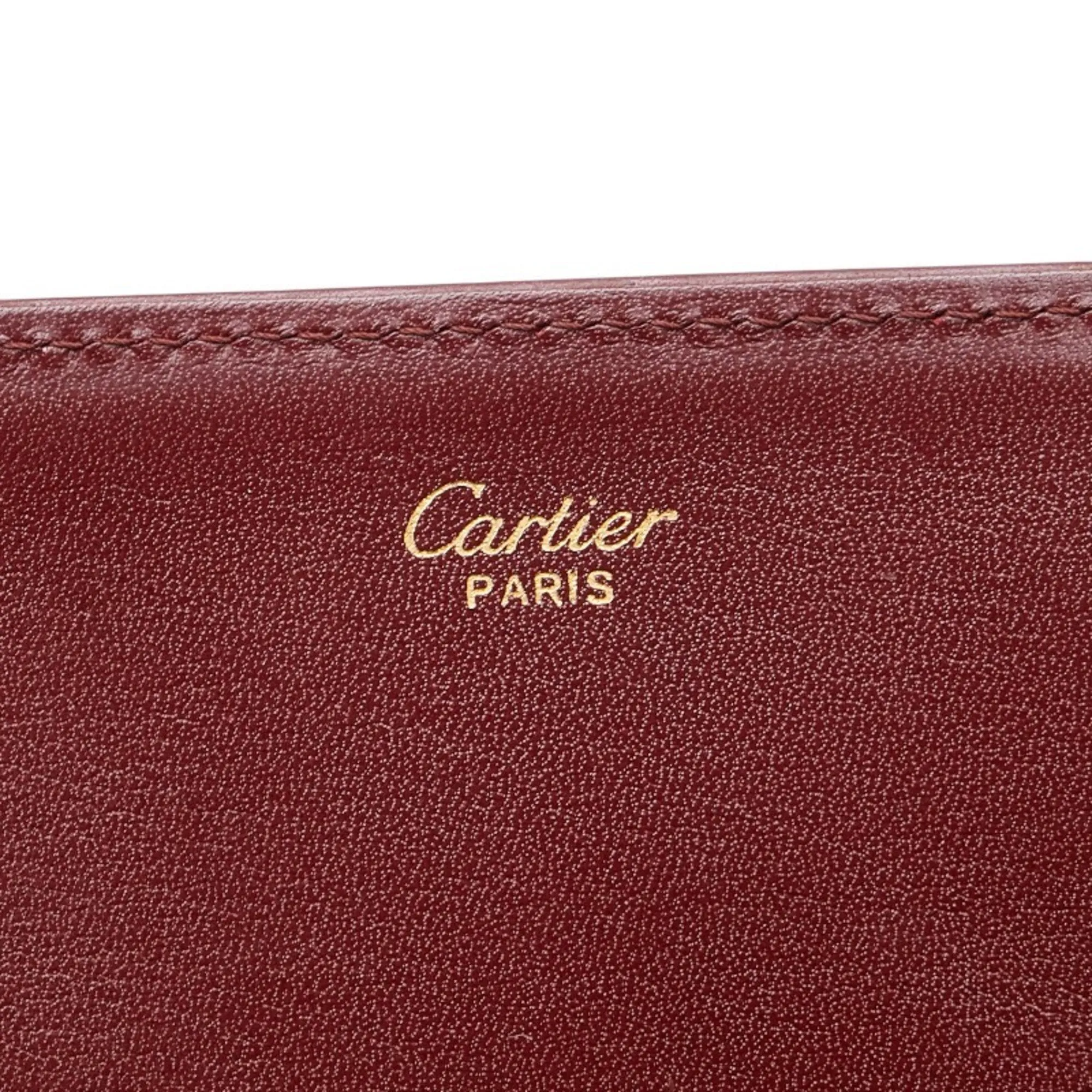 Cartier Wine Leather Clutch Bag (Pre-Owned)