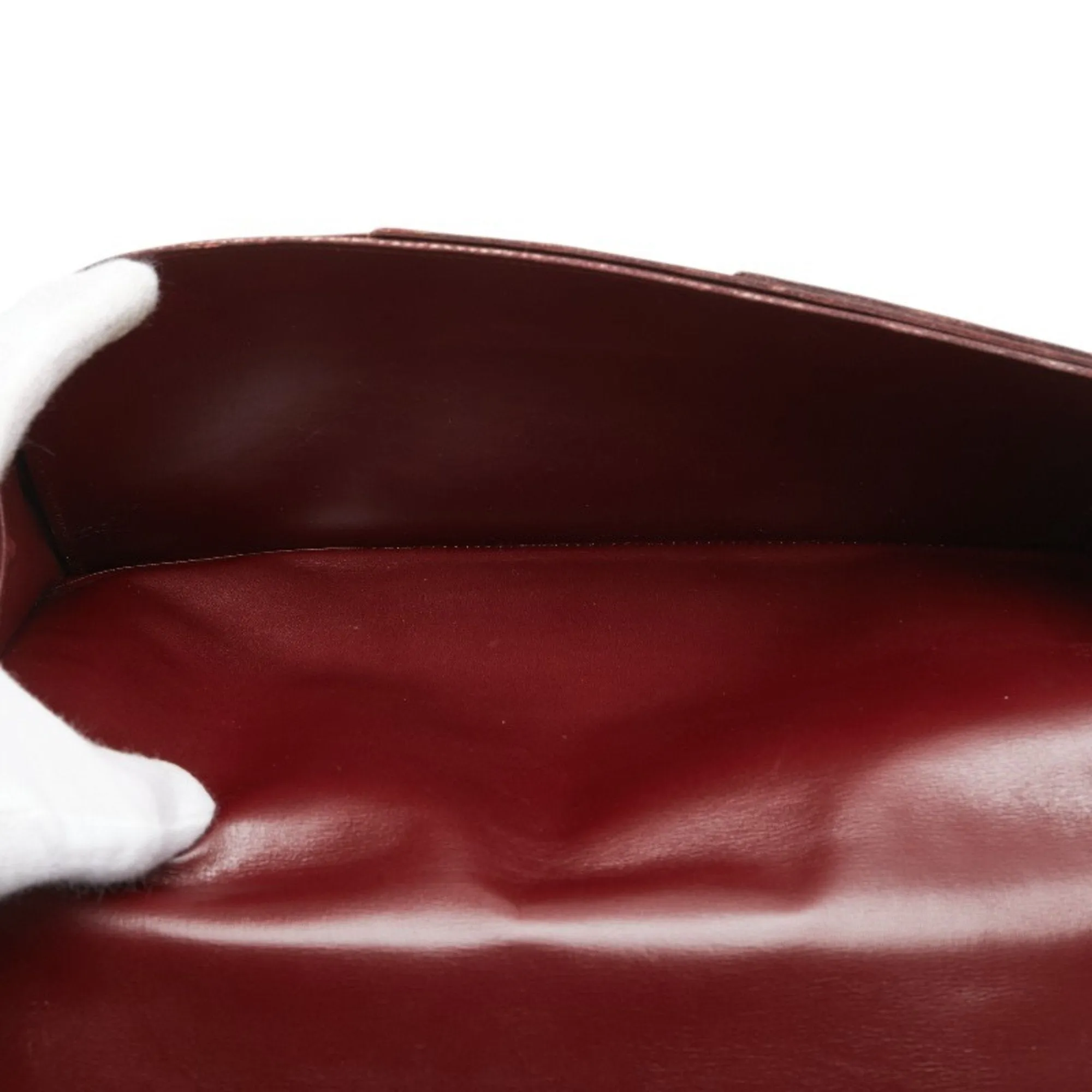 Cartier Wine Leather Clutch Bag (Pre-Owned)