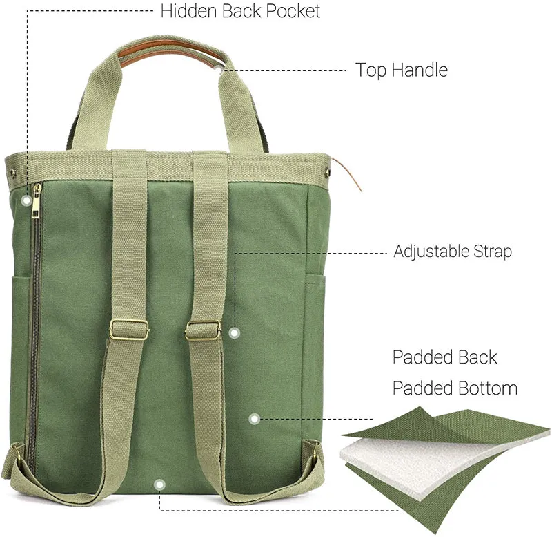 Casual Laptop Bookbag Commute Business Canvas Backpack