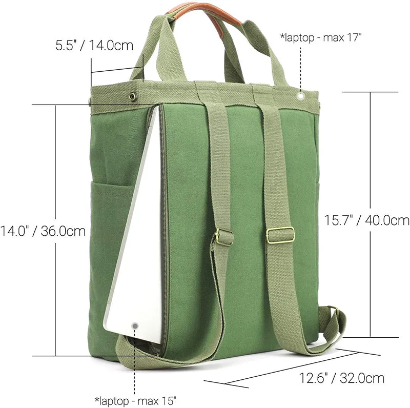 Casual Laptop Bookbag Commute Business Canvas Backpack