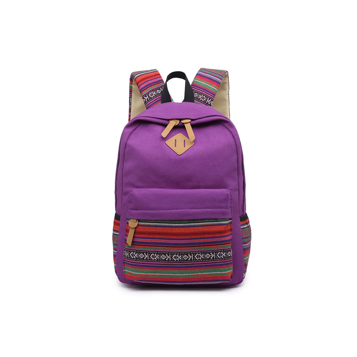Casual Style Lightweight Canvas Backpack School Bag Travel Daypack