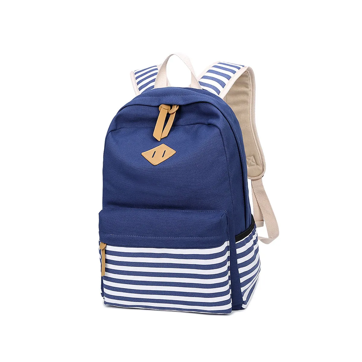 Causal Teen Cute Canvas Stripe Backpack