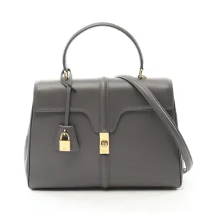 Celine 16 Medium Leather Handbag Gray