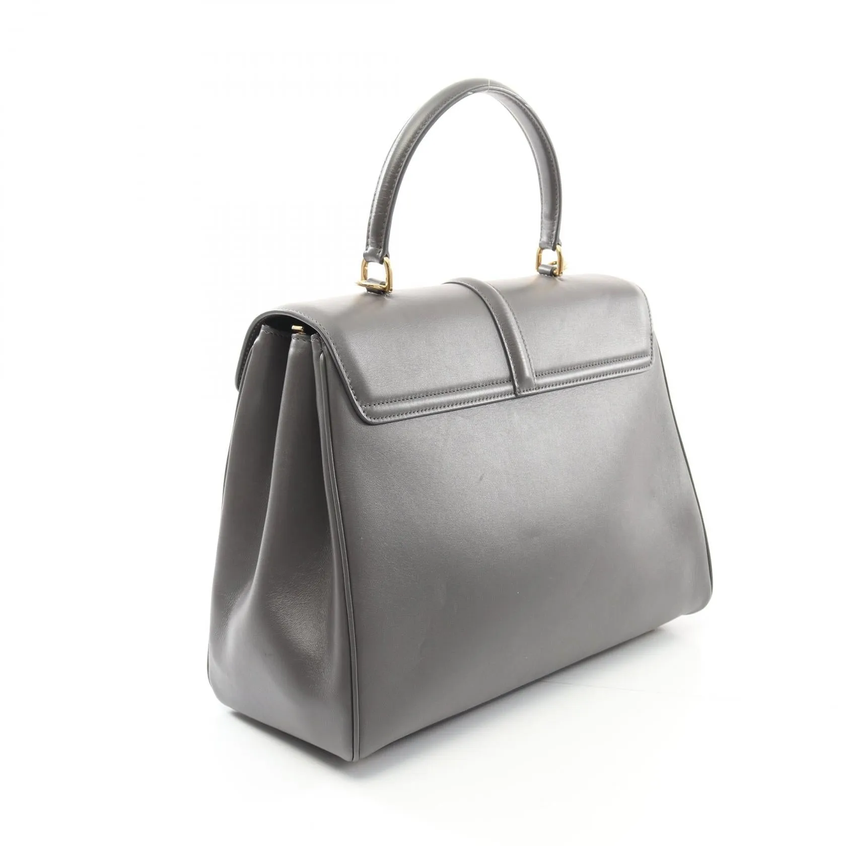 Celine 16 Medium Leather Handbag Gray