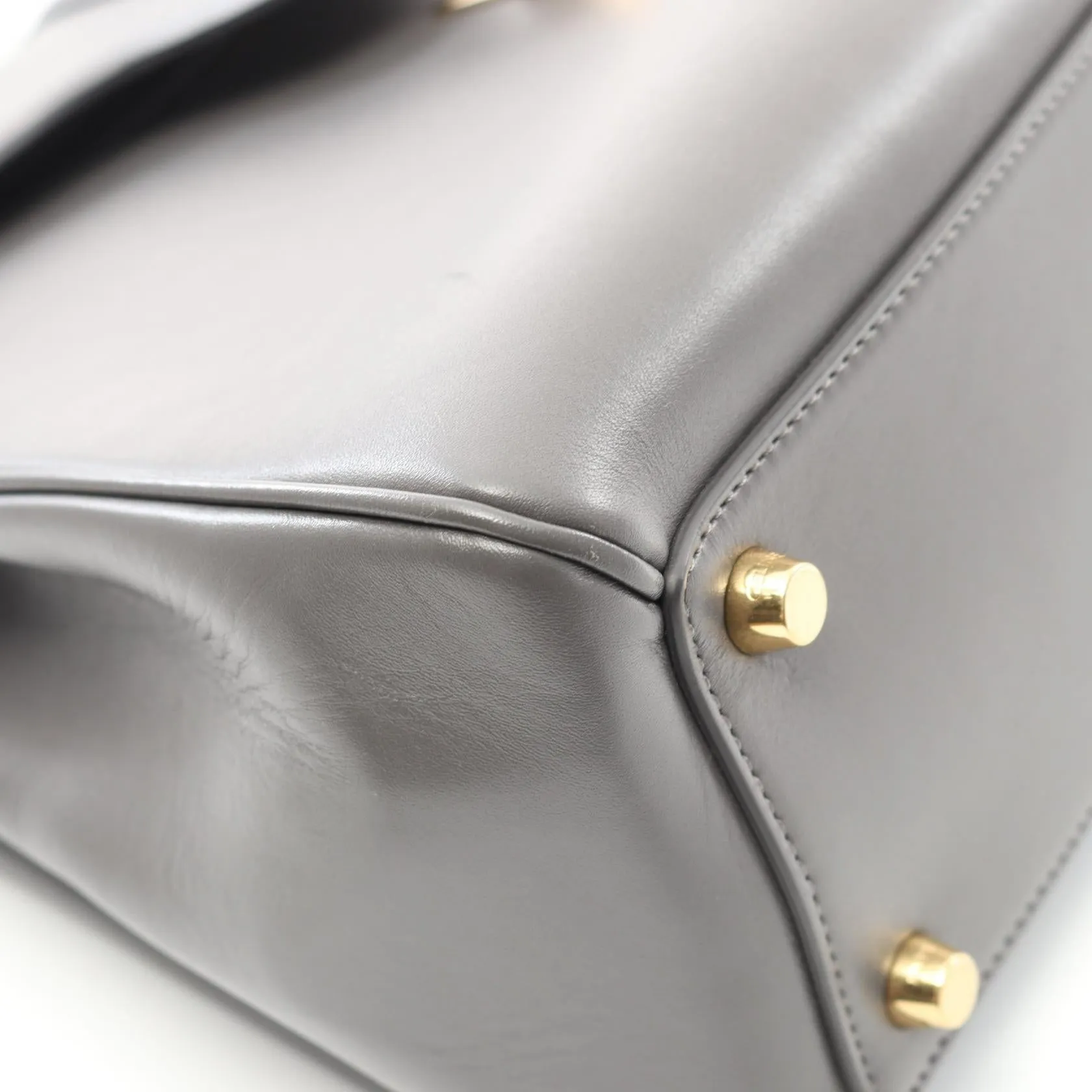 Celine 16 Medium Leather Handbag Gray