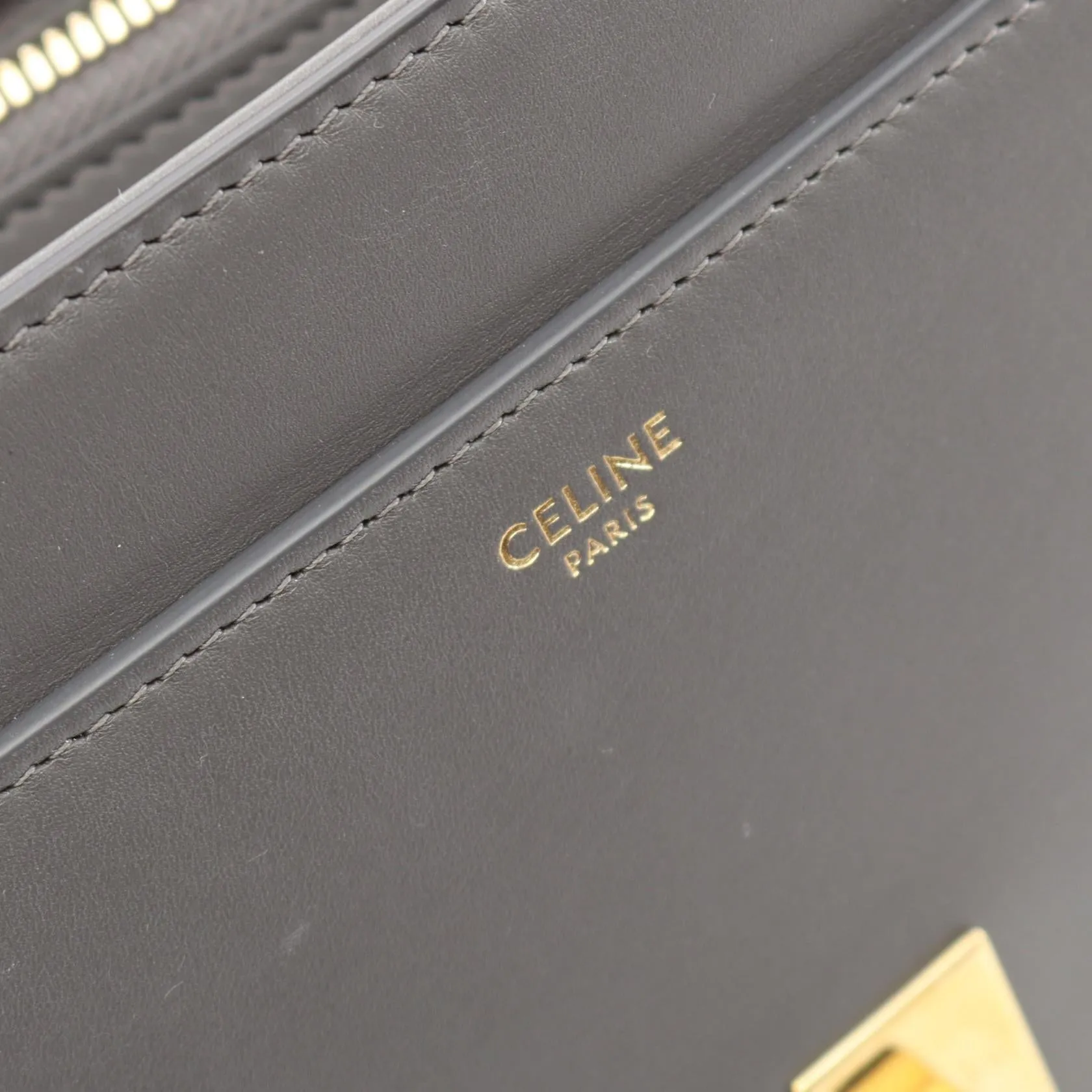 Celine 16 Medium Leather Handbag Gray