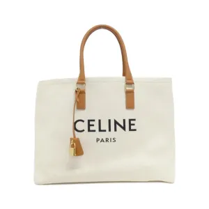 Celine Cabas Canvas Leather Handbag (Pre-Owned)