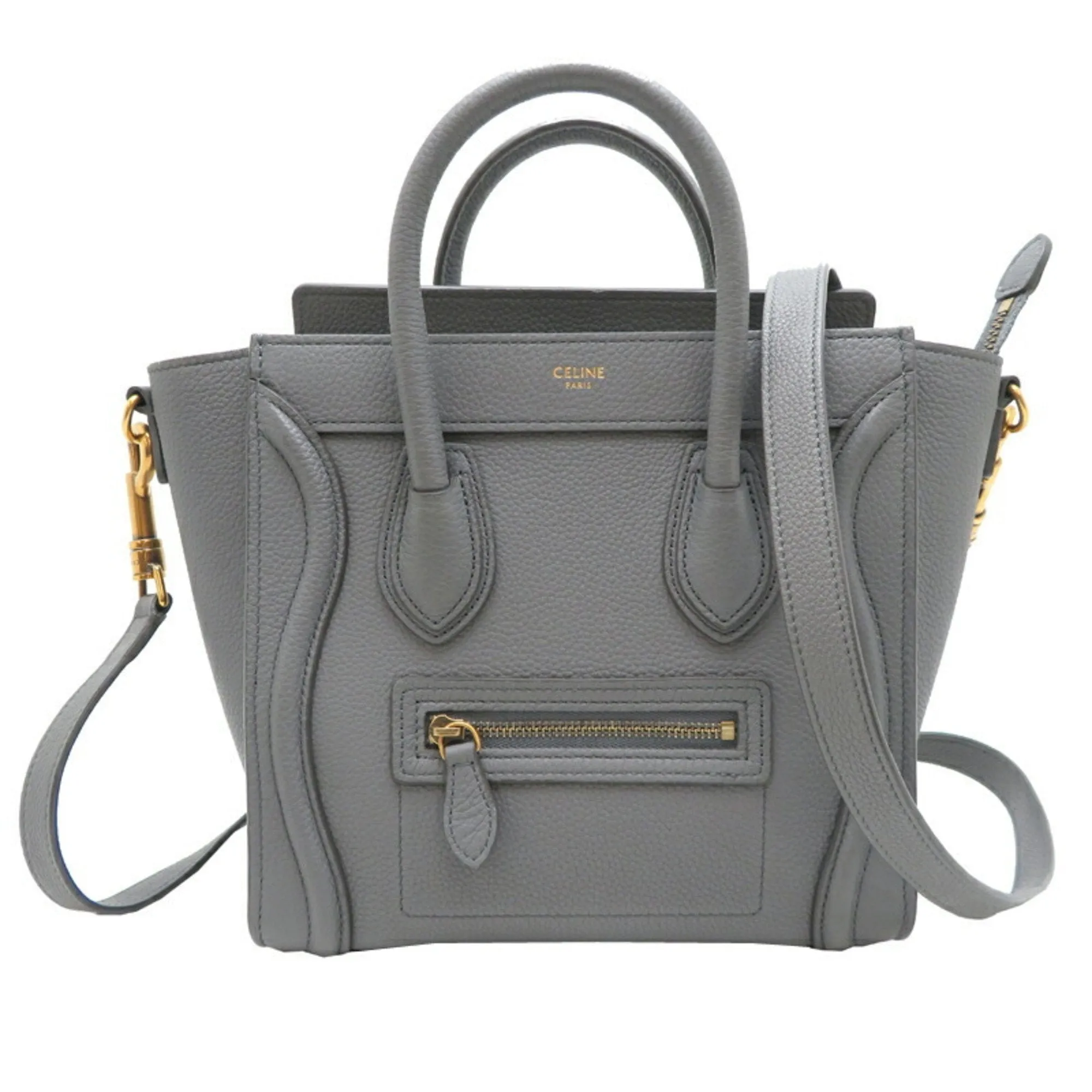 Celine Coal Leather Handbag (Pre-Owned)