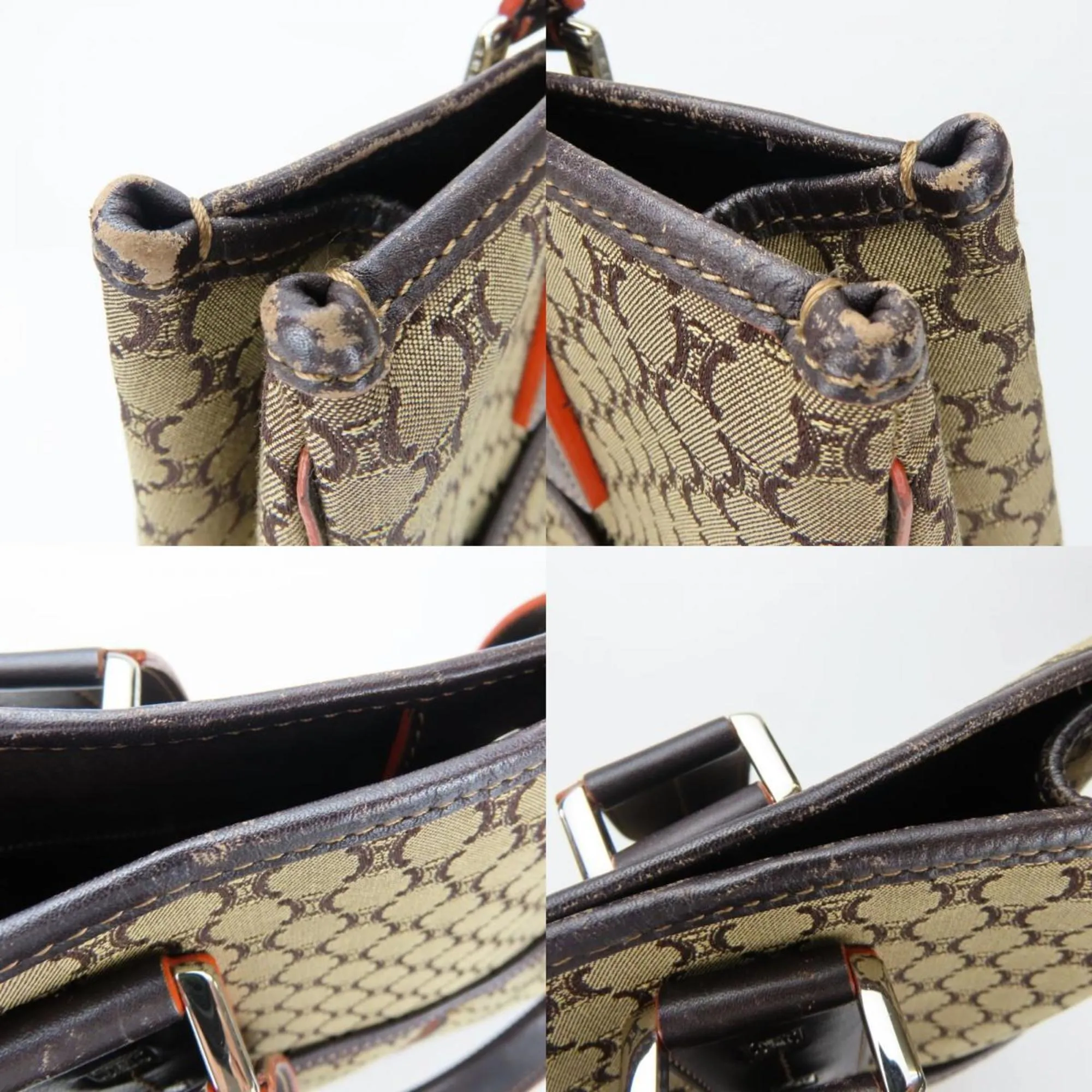 Celine Macadam  Canvas Leather Tote Bag (Pre-Owned)
