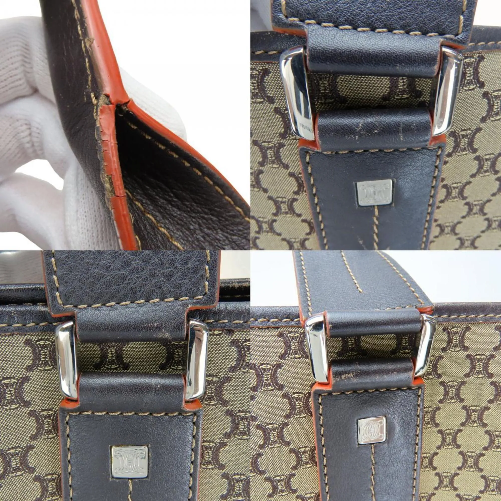Celine Macadam  Canvas Leather Tote Bag (Pre-Owned)