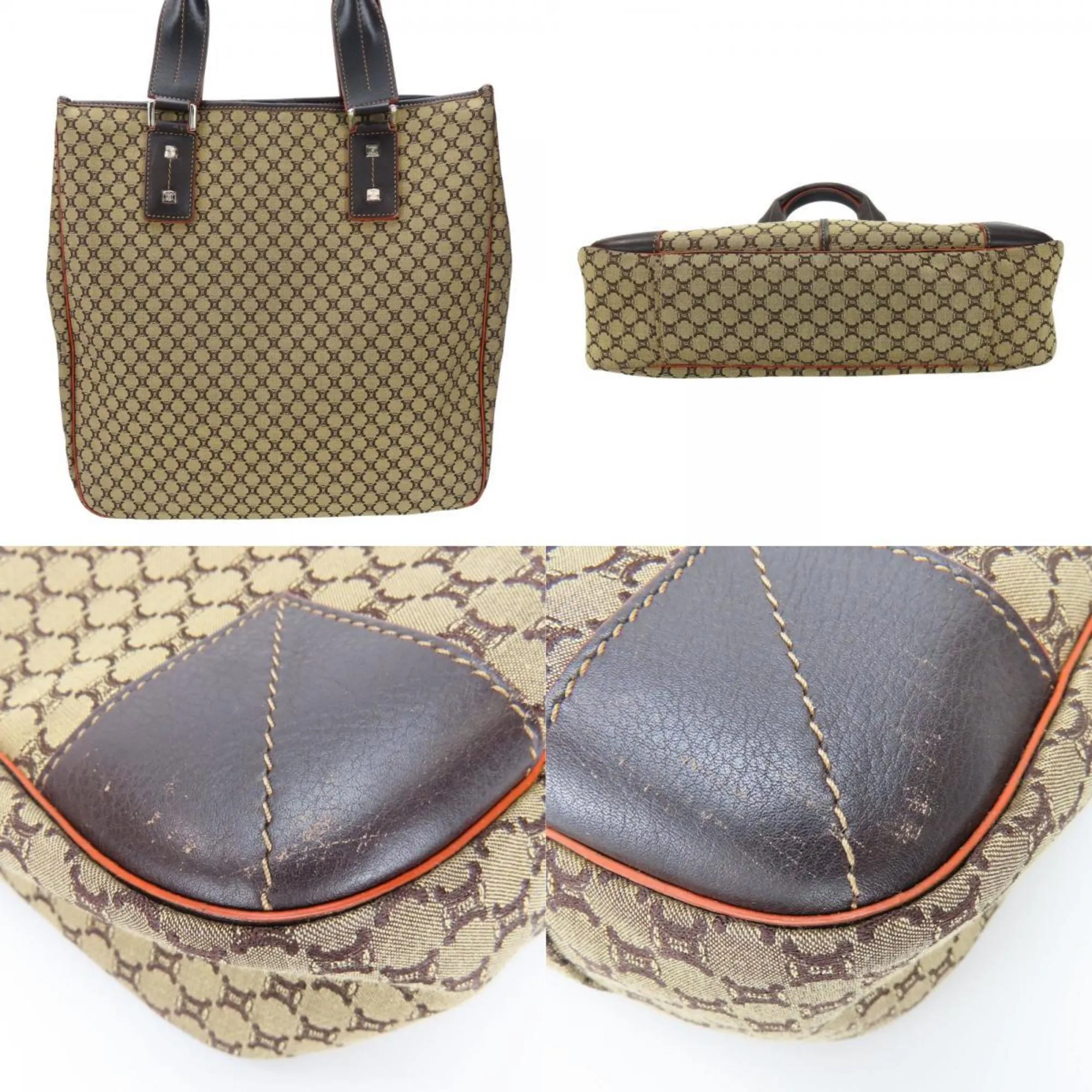 Celine Macadam  Canvas Leather Tote Bag (Pre-Owned)