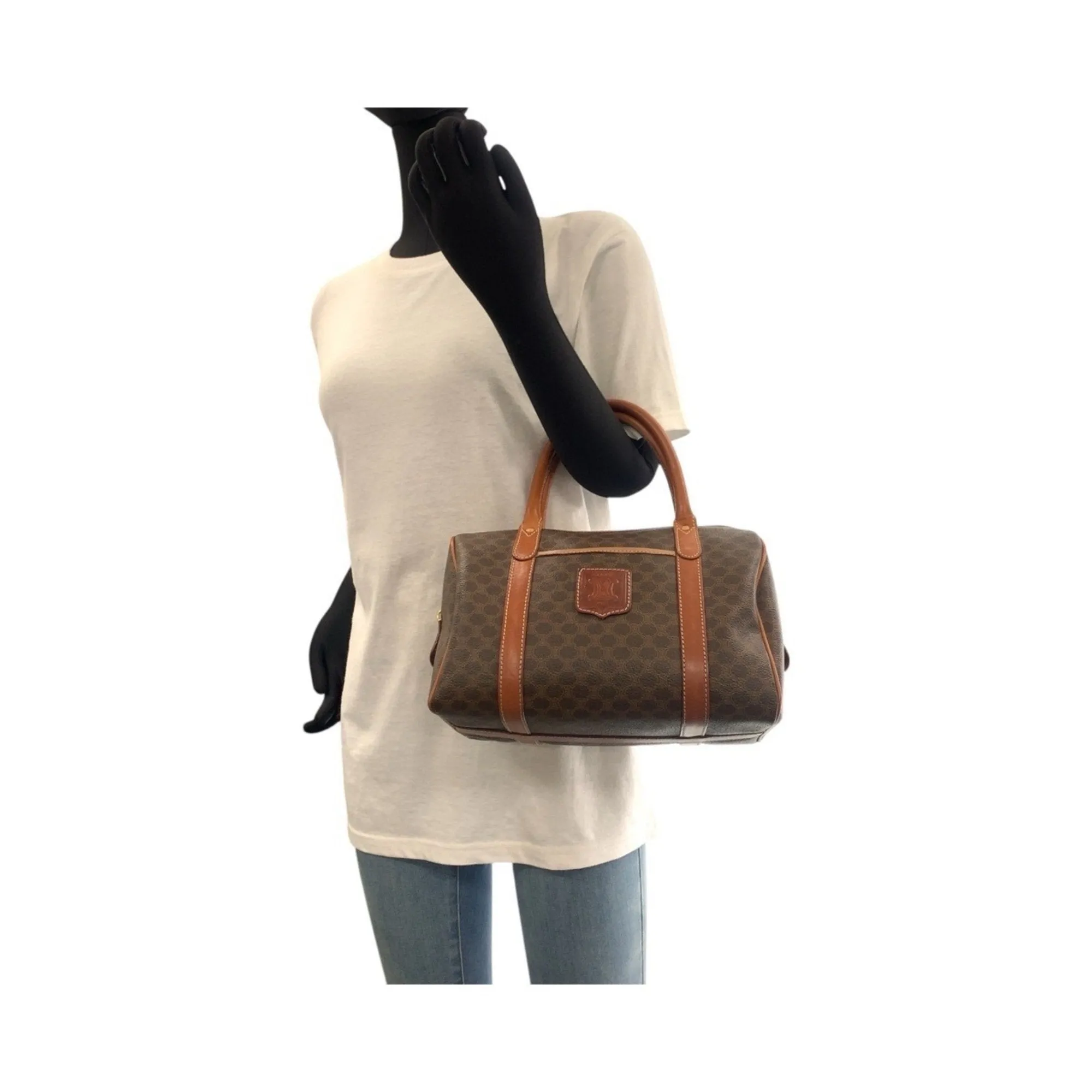 Celine Pvc Leather Boston Bag Handbag (Pre-Owned)