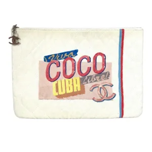 Chanel blue pink Canvas Clutch Bag Pouch (Pre-Owned)