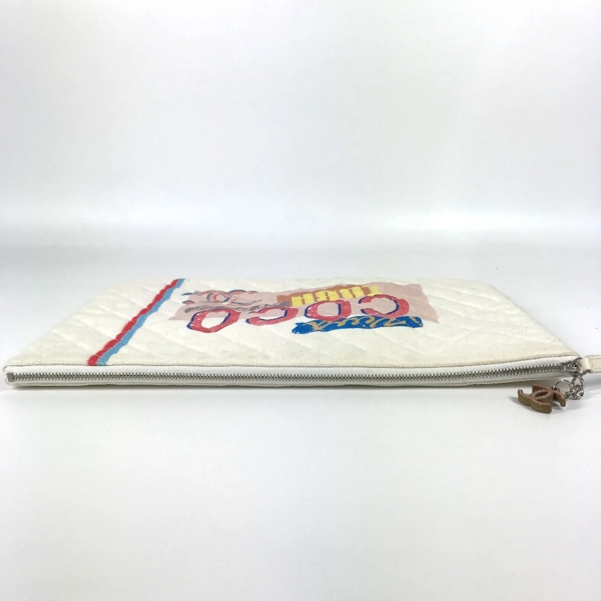 Chanel blue pink Canvas Clutch Bag Pouch (Pre-Owned)