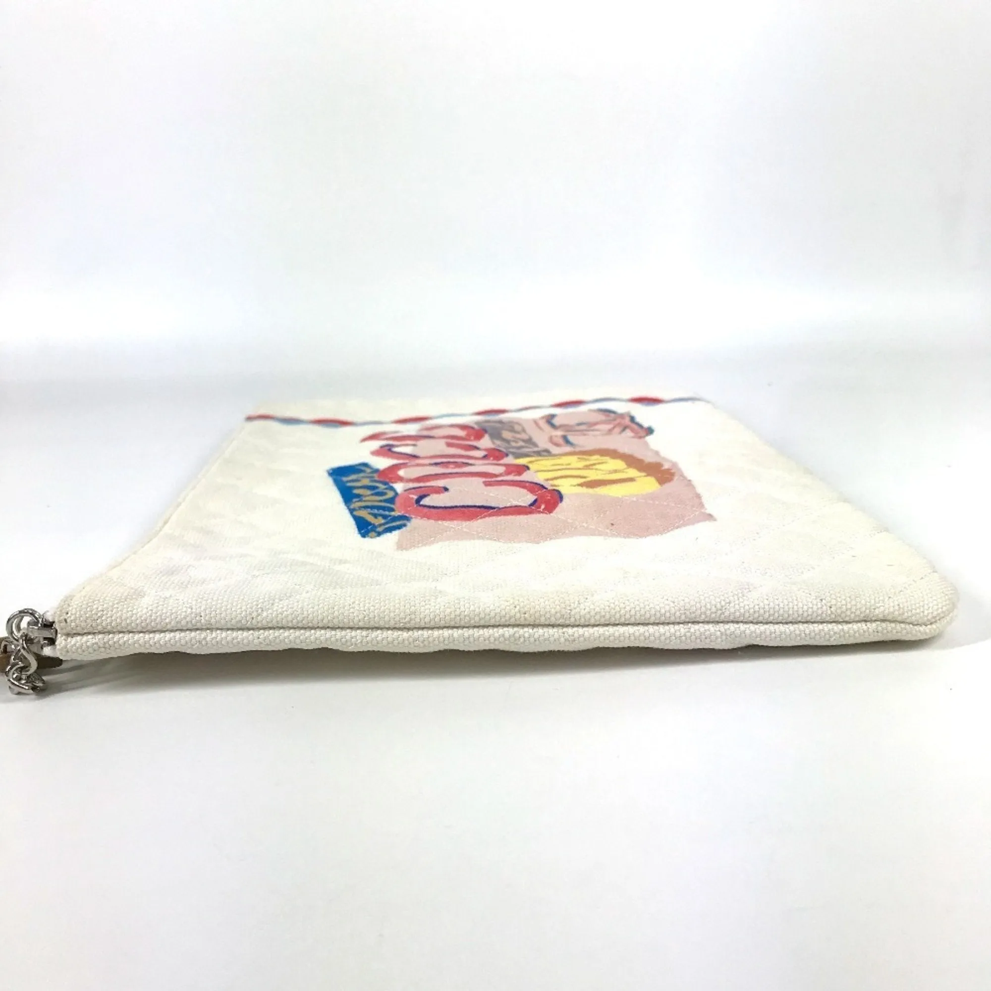 Chanel blue pink Canvas Clutch Bag Pouch (Pre-Owned)