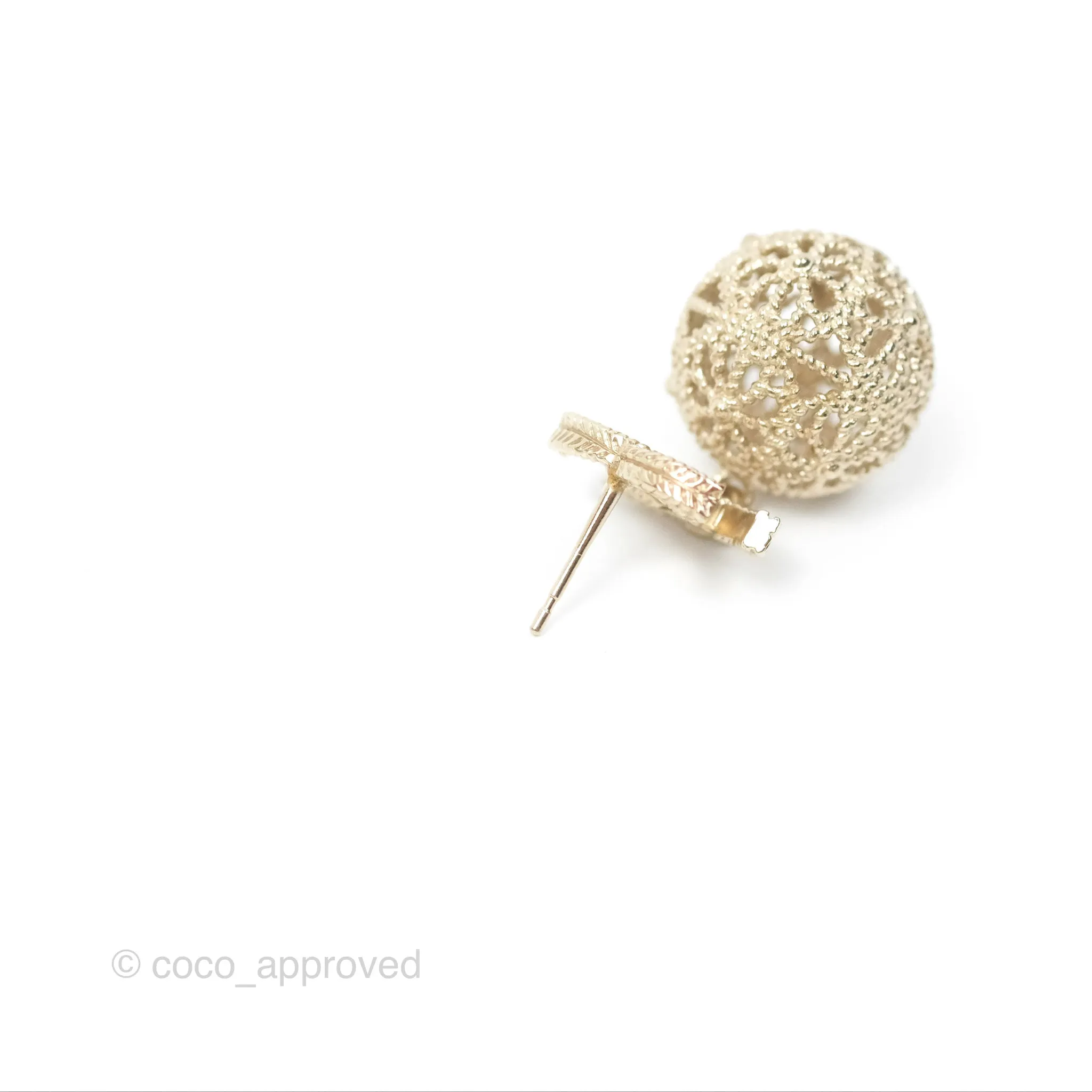 Chanel CC Drop Earrings Gold Tone
