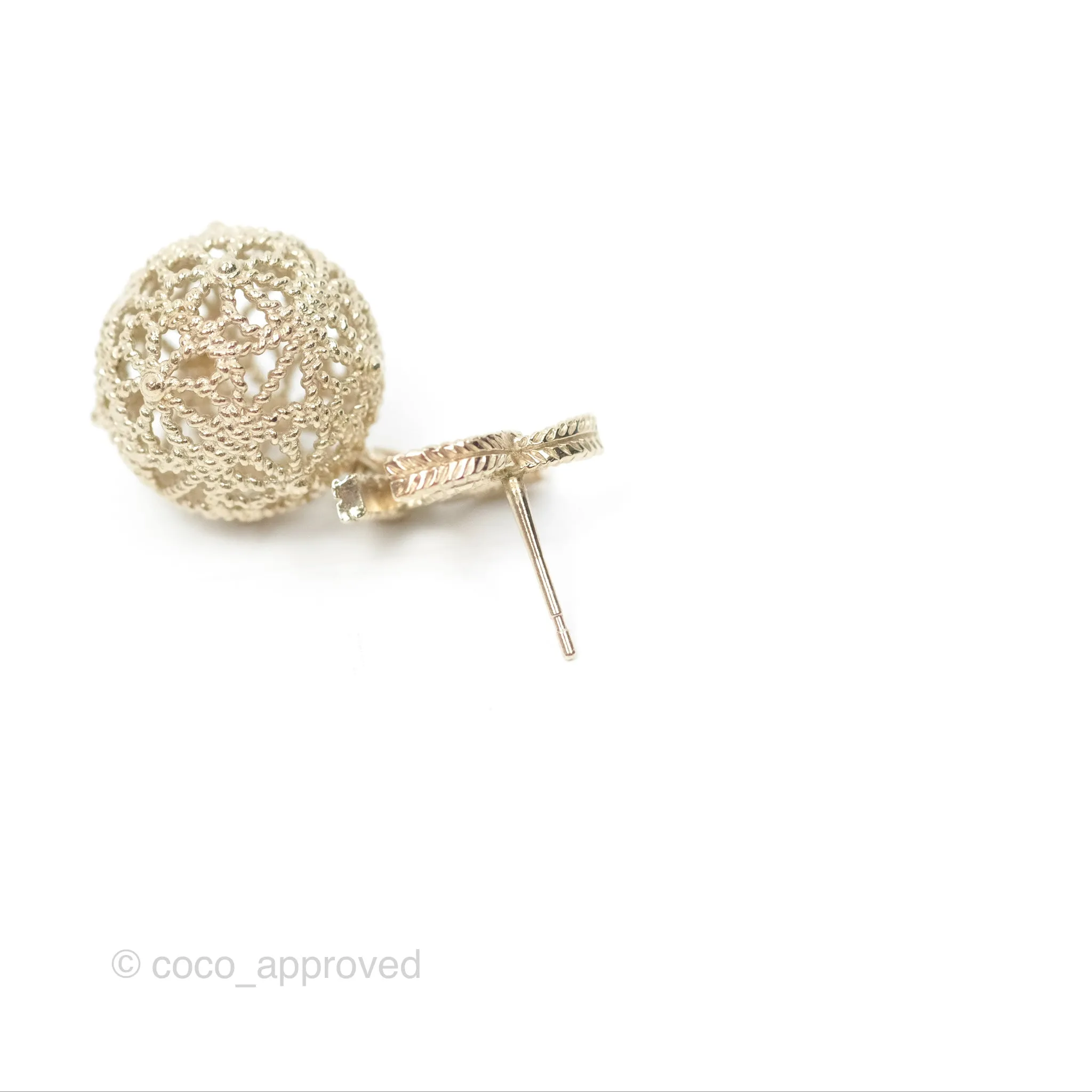 Chanel CC Drop Earrings Gold Tone