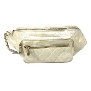 Chanel Champagne gold gold Leather Fanny Pack Handbag (Pre-Owned)