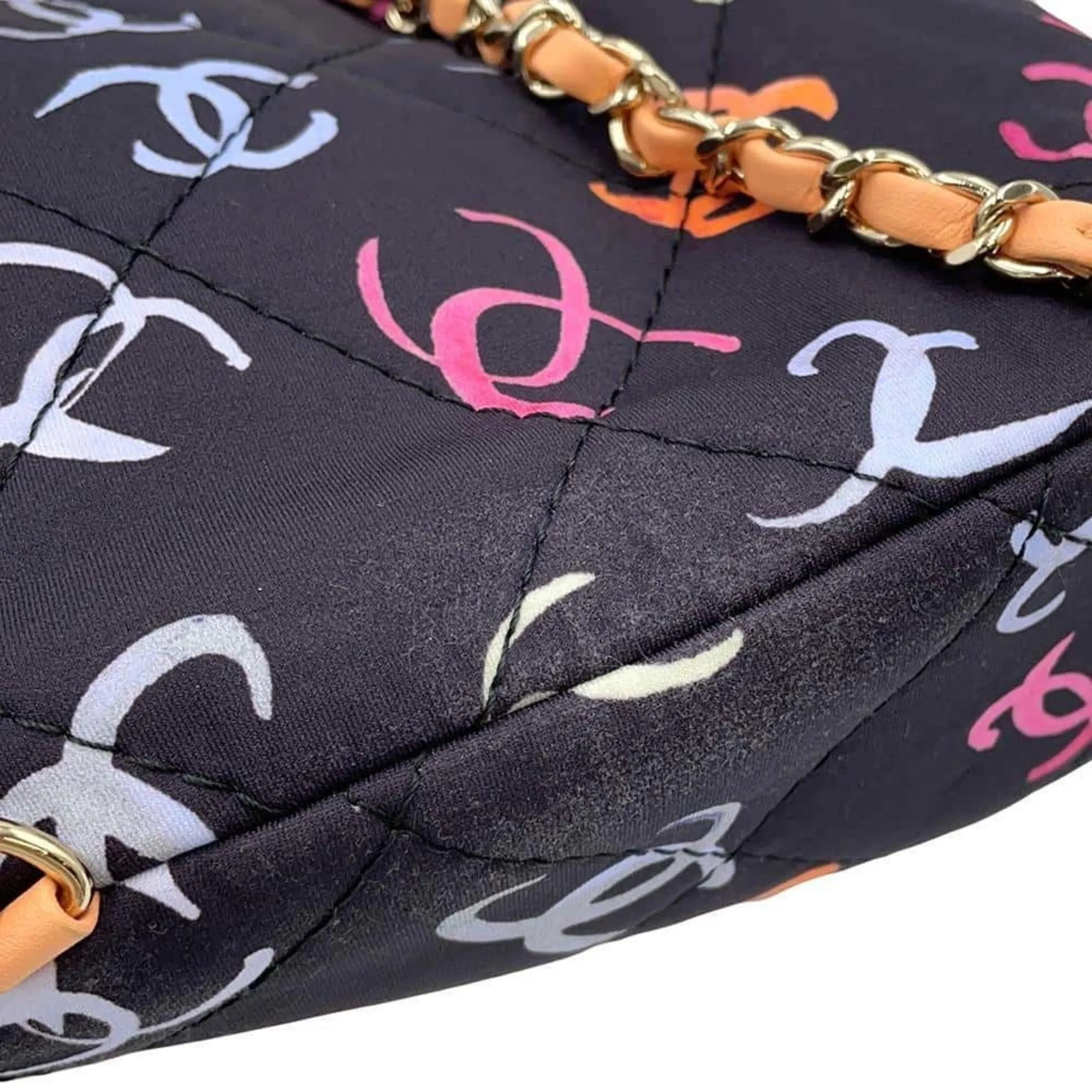 Chanel Coco Mark Canvas Backpack Bag (Pre-Owned)
