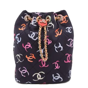Chanel Coco Mark Canvas Backpack Bag (Pre-Owned)