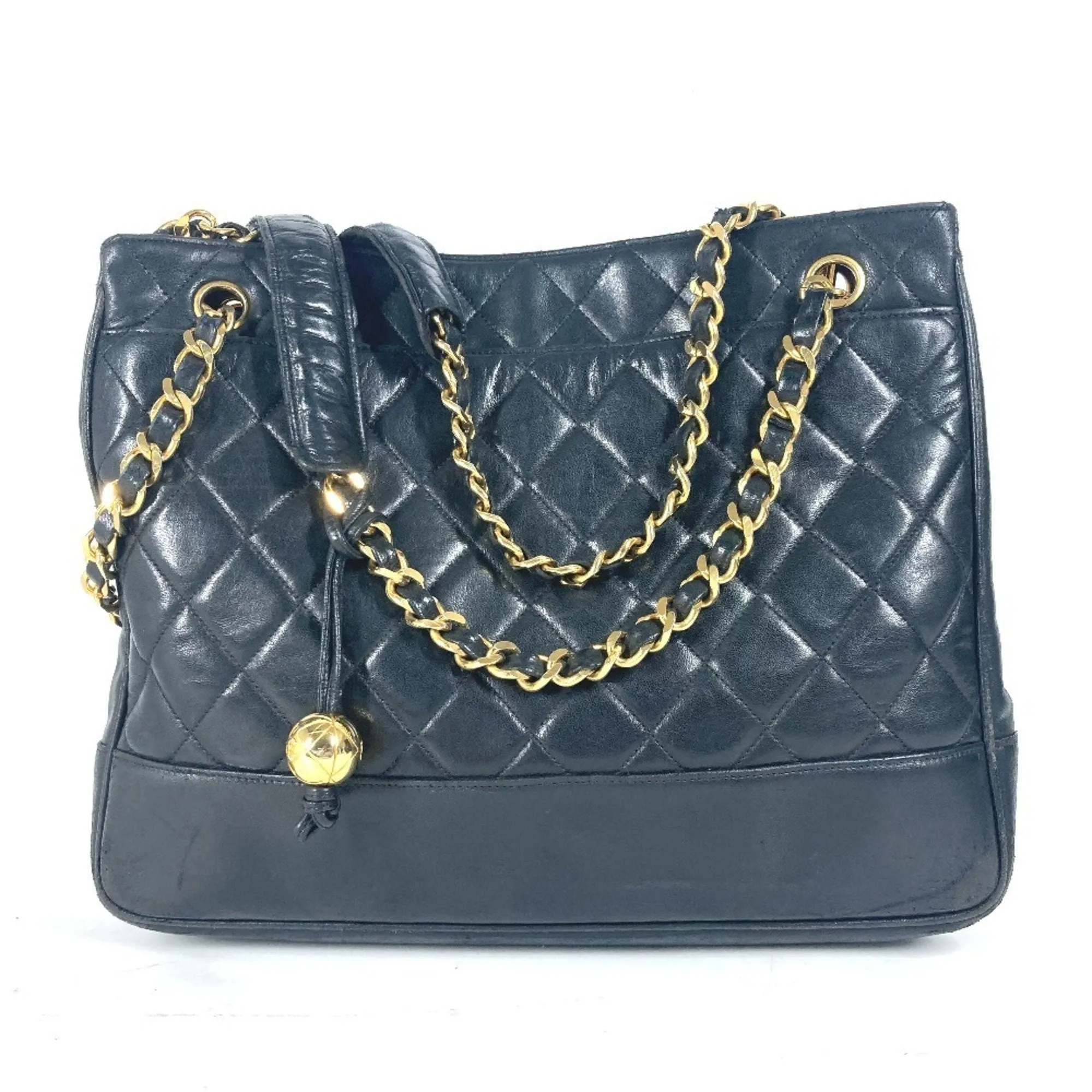 Chanel gold Leather Shoulder Bag Tote Bag (Pre-Owned)