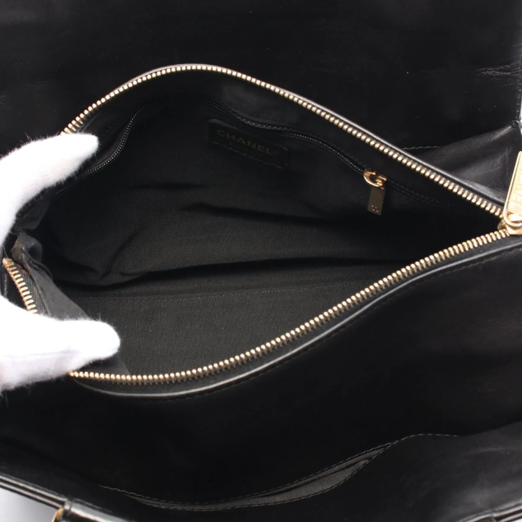 Chanel Lambskin Chocobar Handbag Black