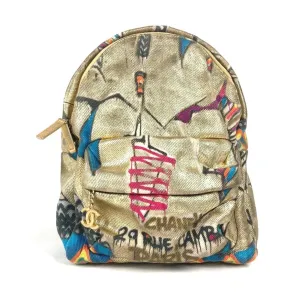 Chanel Leather Canvas Backpack (Pre-Owned)