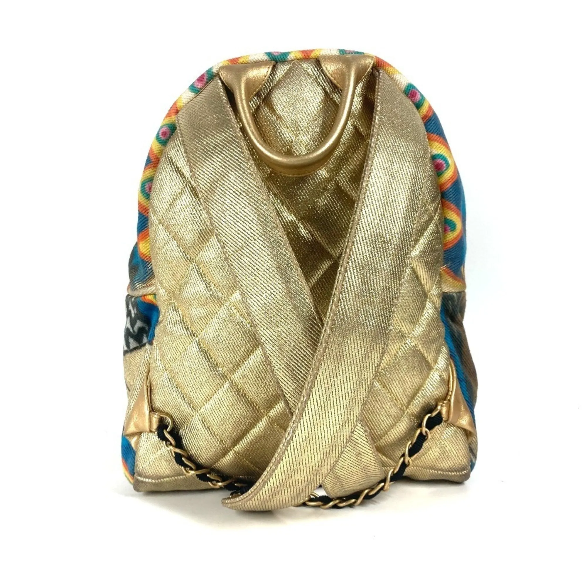 Chanel Leather Canvas Backpack (Pre-Owned)